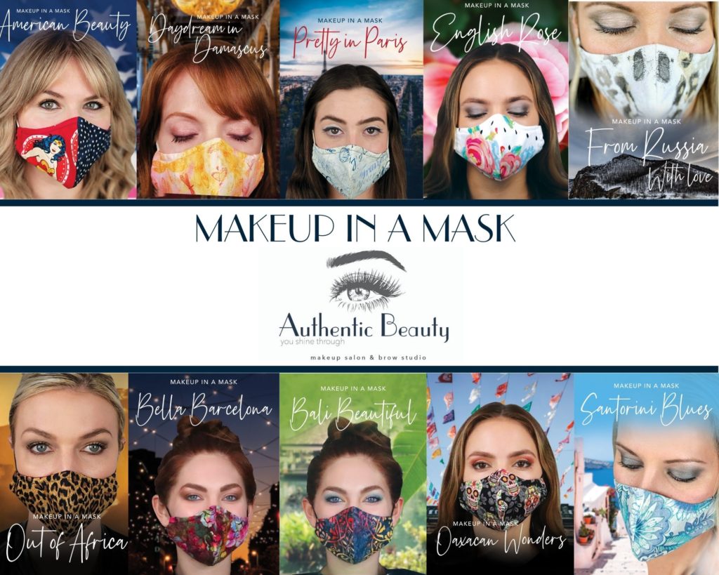 makeup in a mask from authentic beauty in atlanta
