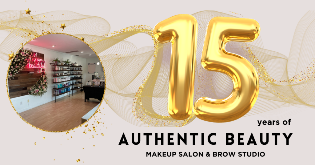 Authentic Beauty in Atlanta celebrates 15 years of bringing you the best brow services in Atlanta and the best makeup services as well as offering facials, lashes, spray tanning, waxing and clean beauty and makeup products for sale.