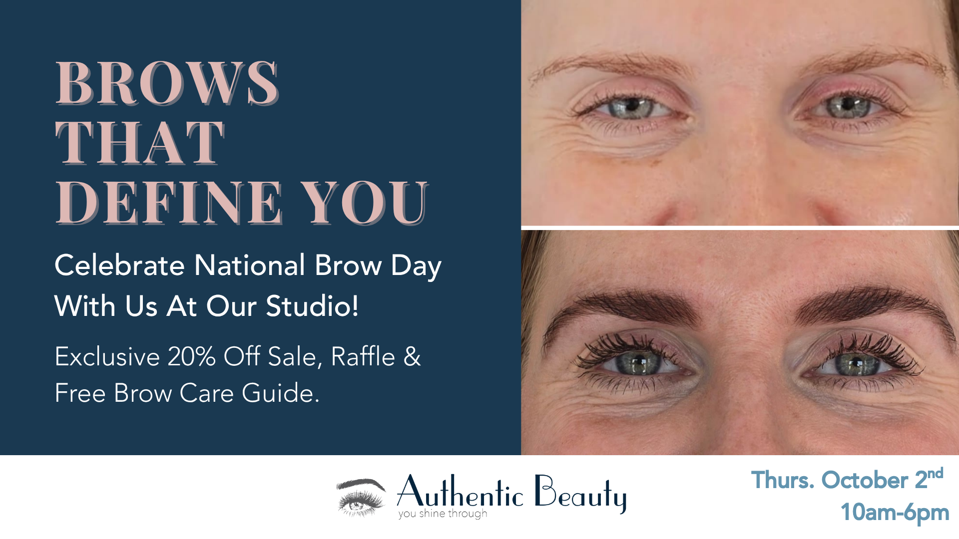 Celebrate National Brow Day on October 2nd at the best brow studio in Atlanta at Authentic Beauty