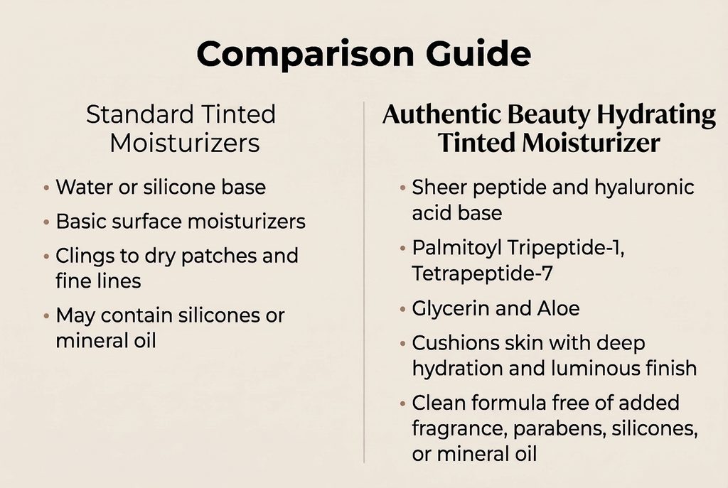 Authentic Beauty Hydrating Tinted Moisturizer vs Standard Tinted Moisturizers Comparison Guide